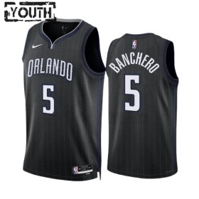 Dres Orlando Magic Paolo Banchero 5 Nike 2022-23 City Edition Crno Swingman - Dječji